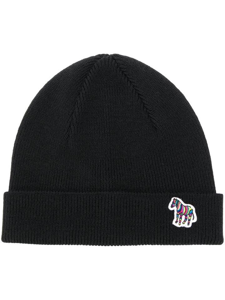 Ps Paul Smith Zebra Motif Beanie - Black