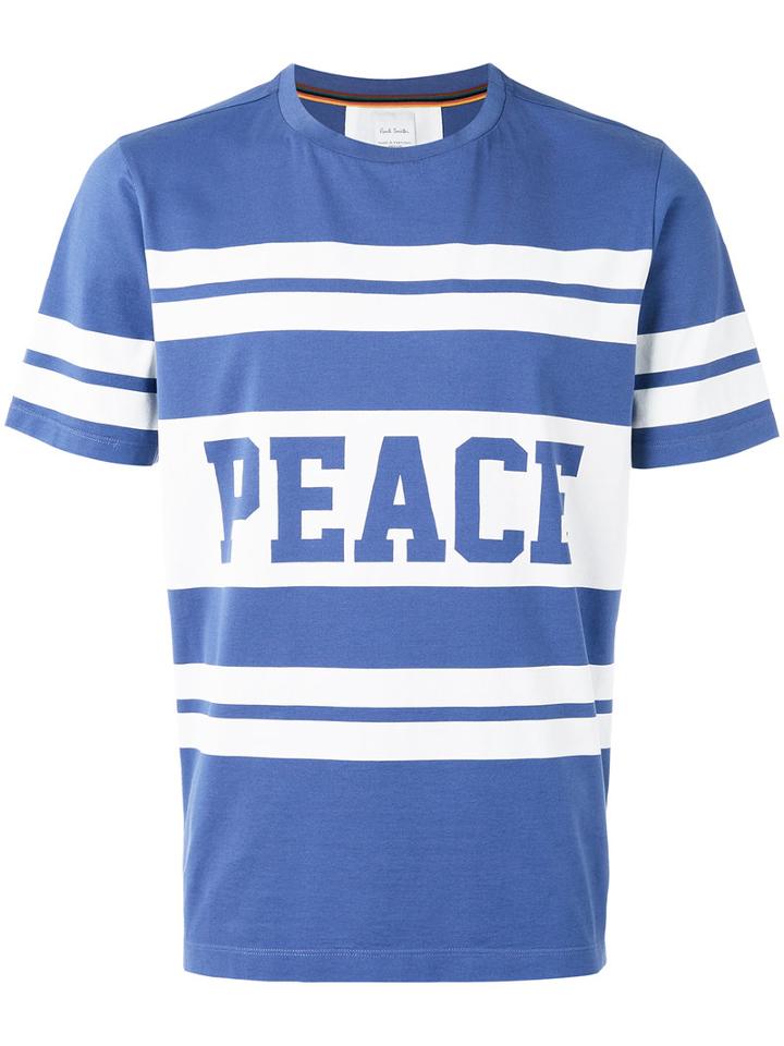 Paul Smith Peace Print T-shirt, Men's, Size: Small, Blue, Cotton
