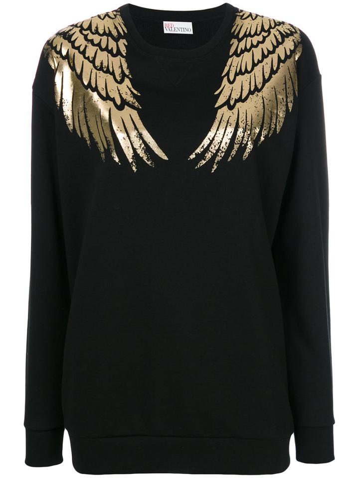 Red Valentino - Wing Print Sweatshirt - Women - Cotton/polyamide - S, Black, Cotton/polyamide