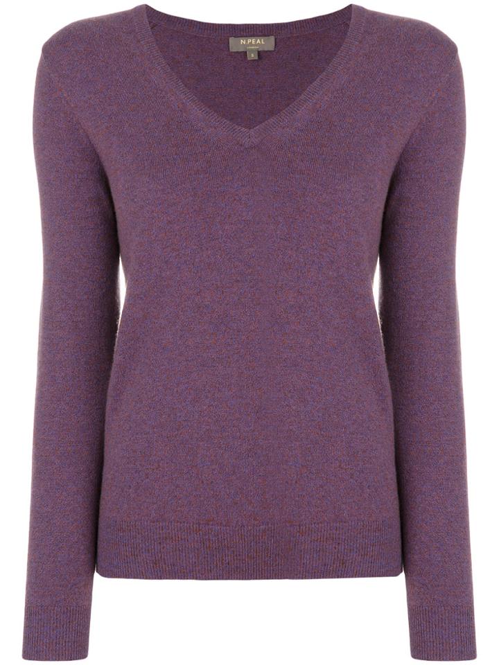 N.peal V-neck Jumper - Pink & Purple