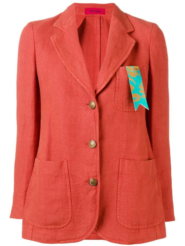 The Gigi Pocket Ribbon Blazer - Red
