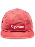 Supreme Washed Linen Camp Cap - Red