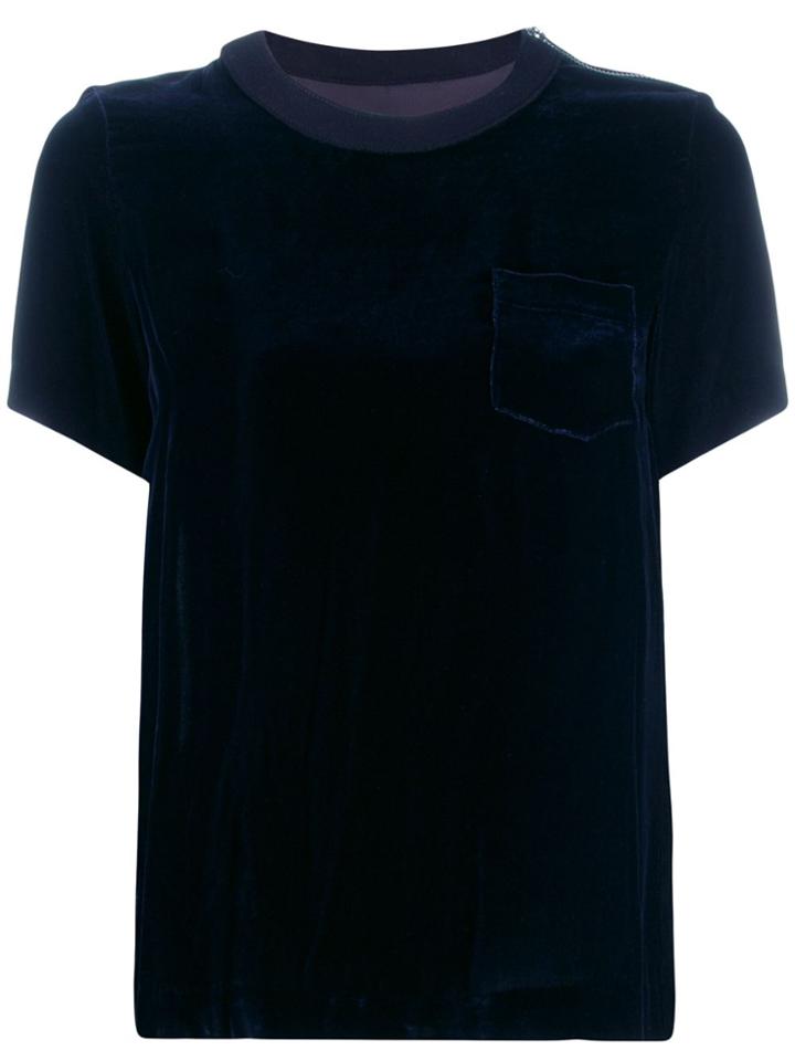 Sacai Back Pleated T-shirt - Black
