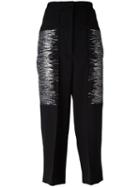 Jil Sander Metallic Detailing Trousers, Women's, Size: 36, Black, Cotton/polyamide/polyester/wool