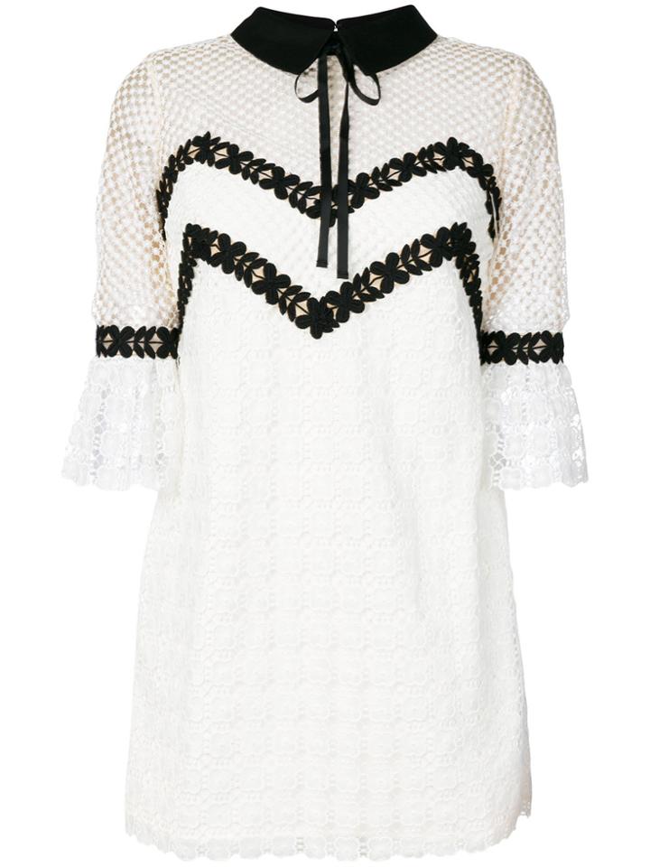 Self-portrait Petal Dress - White