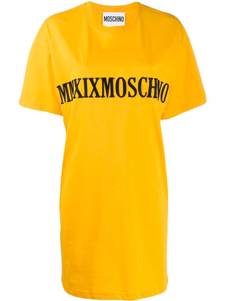 Moschino Mmxix Embroidery T-shirt Dress - Yellow