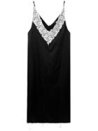 Yang Li Lace Trim Slip Dress - Black