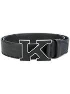 Kiton Letter Monogram Belt - Black