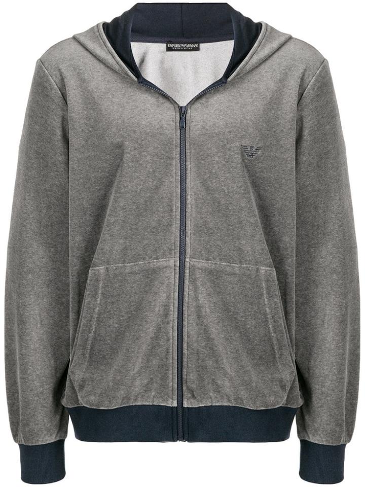 Emporio Armani Zipped Hoodie - Grey