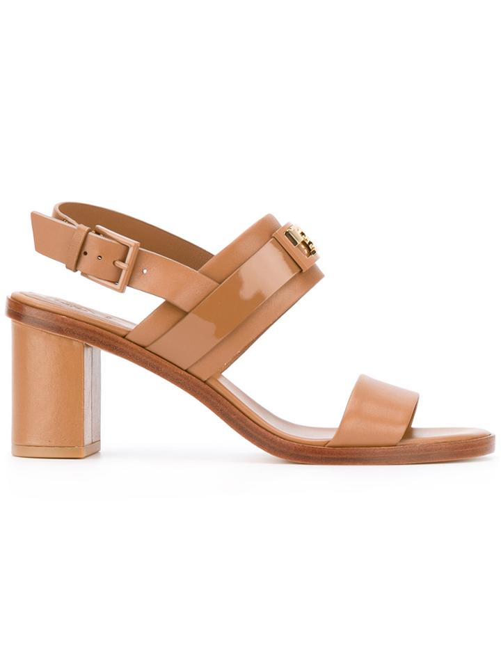 Tory Burch Chunky Heel Sandals - Brown