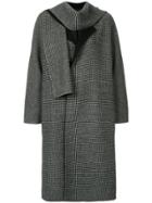 Tomorrowland Houndstooth Print Coat - Black
