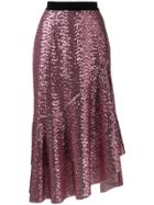 In The Mood For Love Bony Sequin Asymmetric Skirt - Pink