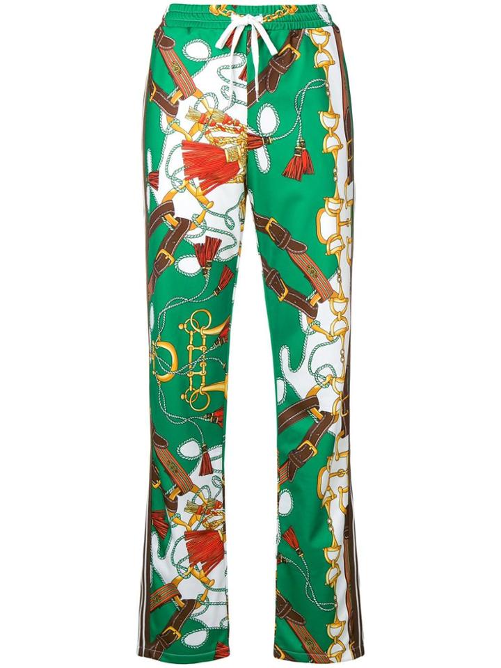 P.a.r.o.s.h. Printed Bootcut Trousers - Green