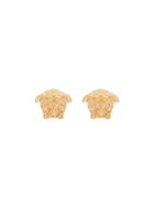 Versace Gold Metallic Medusa Stud Earrings