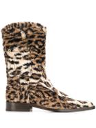Martine Rose Leopard Print Cowboy Boots - Neutrals