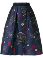 Odeeh Paisley Full Skirt - Blue