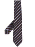 Kiton Striped Woven Tie - Brown
