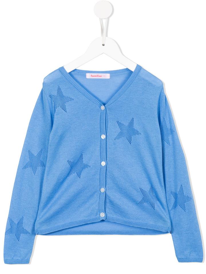 Familiar Star Intarsia Cardigan, Girl's, Size: 10 Yrs, Blue