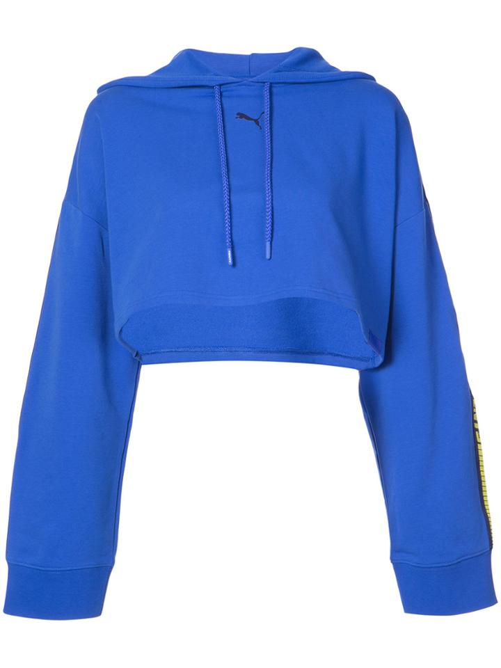 Fenty X Puma Hooded Ls Cropped Sweatshirt - Blue