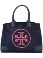 Tory Burch Ella Beaded Logo Tote, Women's, Blue, Leather/nylon/glass