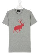 Dsquared2 Kids Teen Pixellated Reindeer Print T-shirt - Grey
