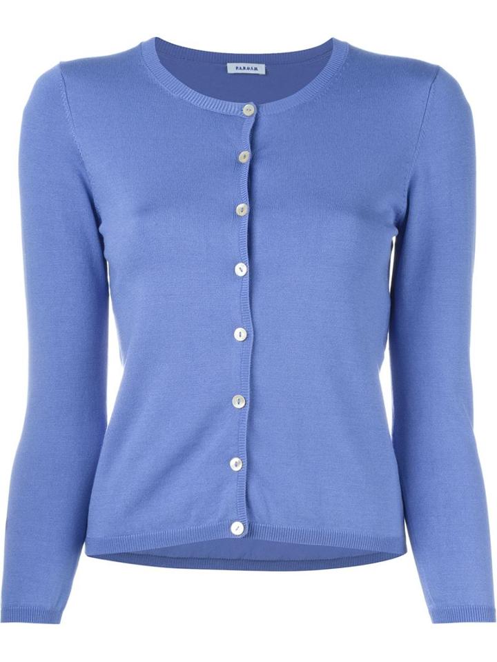 P.a.r.o.s.h. 'sybil' Cardigan, Women's, Size: Xl, Blue, Silk/spandex/elastane