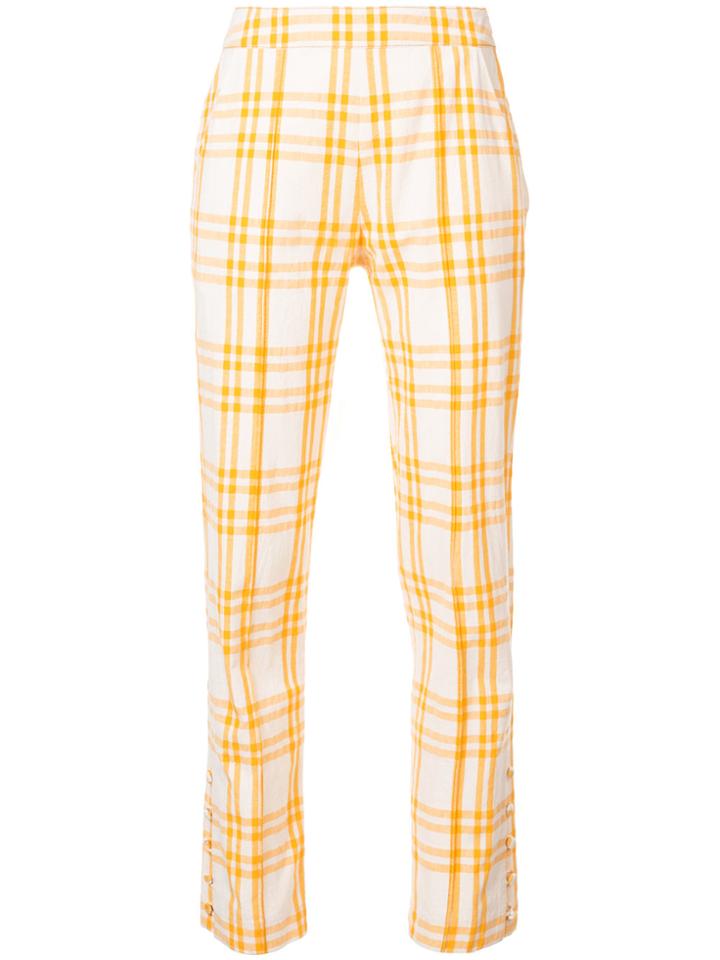 Rosie Assoulin Checked Slim Trousers - Yellow & Orange