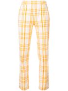 Rosie Assoulin Checked Slim Trousers - Yellow & Orange