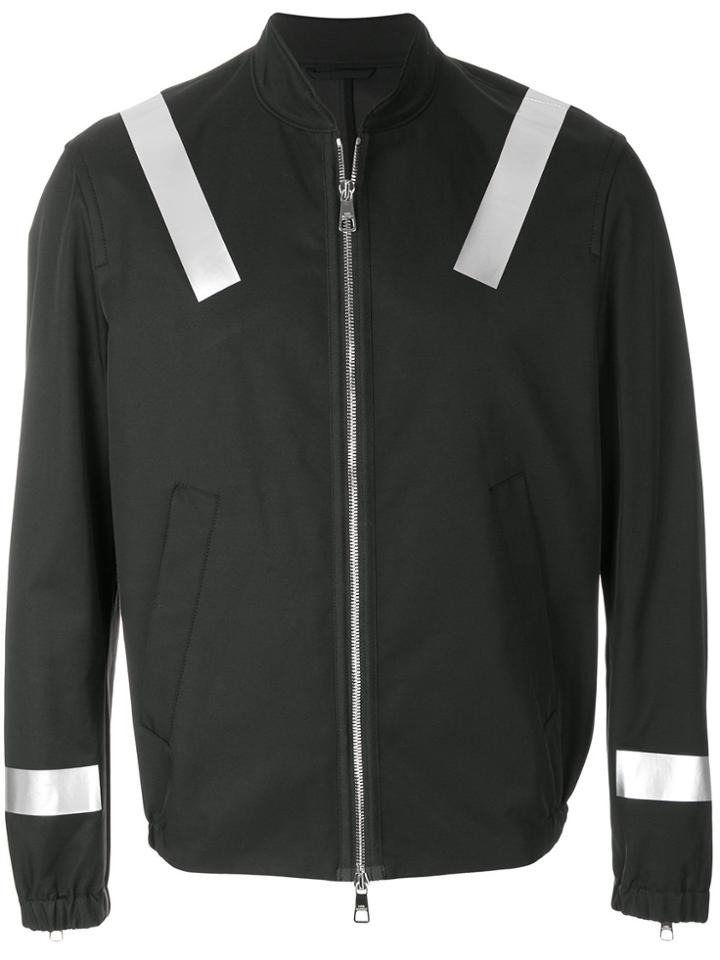 Neil Barrett Stripe Detail Bomber Jacket - Black