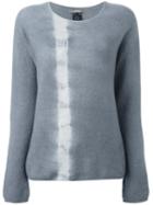 Suzusan Tie Dye Stripe Jumper, Size: Large, Grey, Cashmere