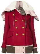 Sacai Fusion Bomber Pea Coat - Red