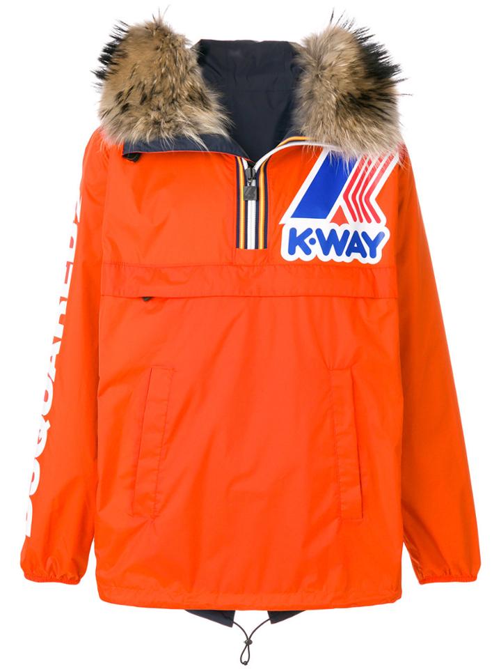 Dsquared2 K-way Pull-over Wind Breaker Jacket - Yellow & Orange