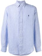 Polo Ralph Lauren Striped Button-down Shirt, Men's, Size: Large, Blue, Linen/flax
