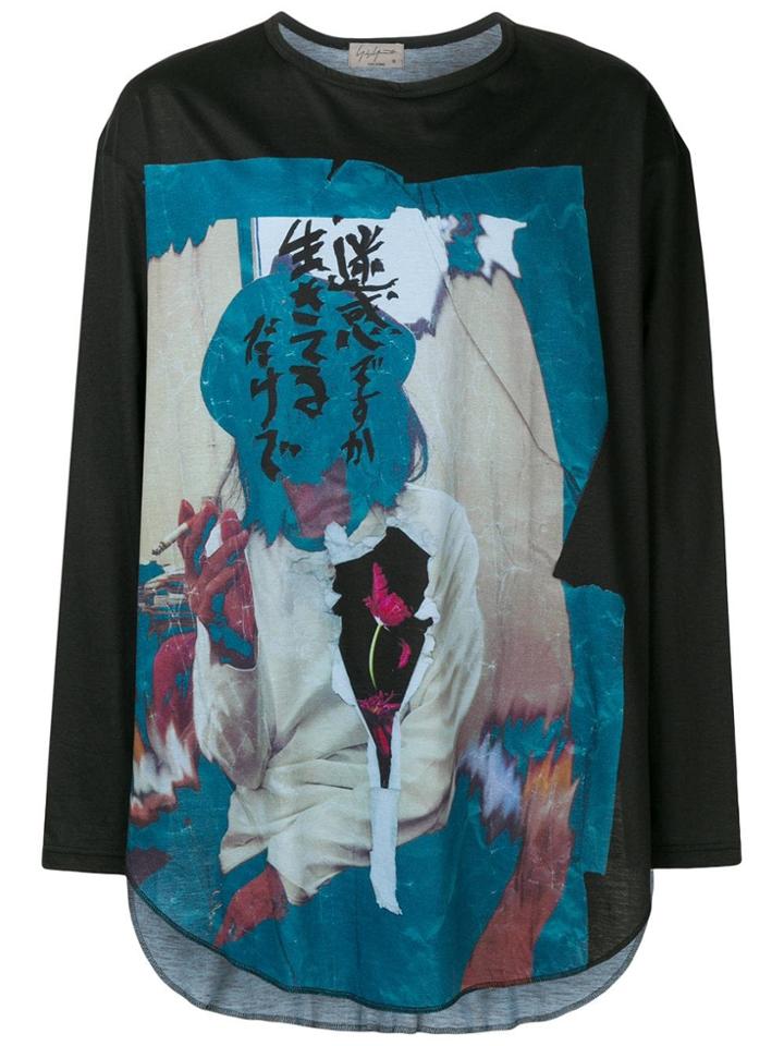 Yohji Yamamoto Graphic Long-sleeved T-shirt - Black