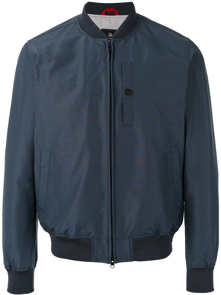 Fay Classic Bomber Jacket, Men's, Size: Large, Blue, Cotton/polyamide/polyester