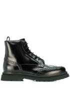 Prada Brushed Combat Boots - Black