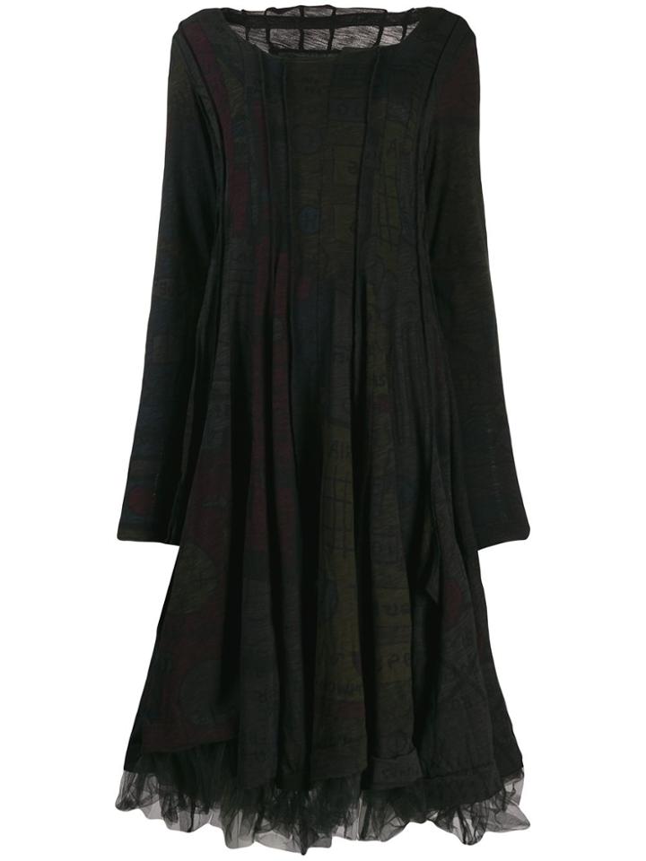 Rundholz Black Label Printed Mesh Hem Dress