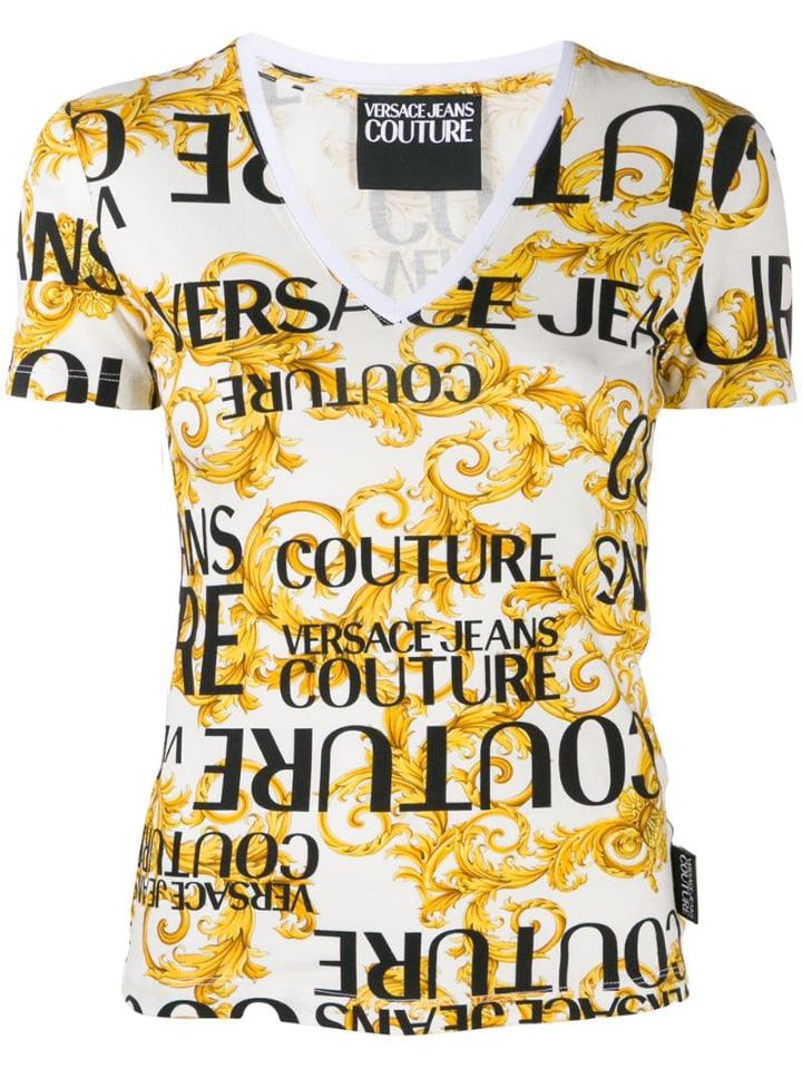 Versace Jeans Couture Logo Baroque Print T-shirt - White