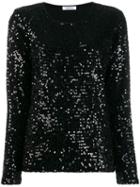 P.a.r.o.s.h. Sequinned Long Sleeved T-shirt - Black