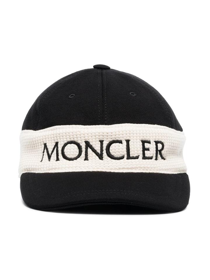 Moncler Black And White Logo Cap