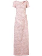 Carolina Herrera Bead Embellished Gathered Dress - Pink & Purple