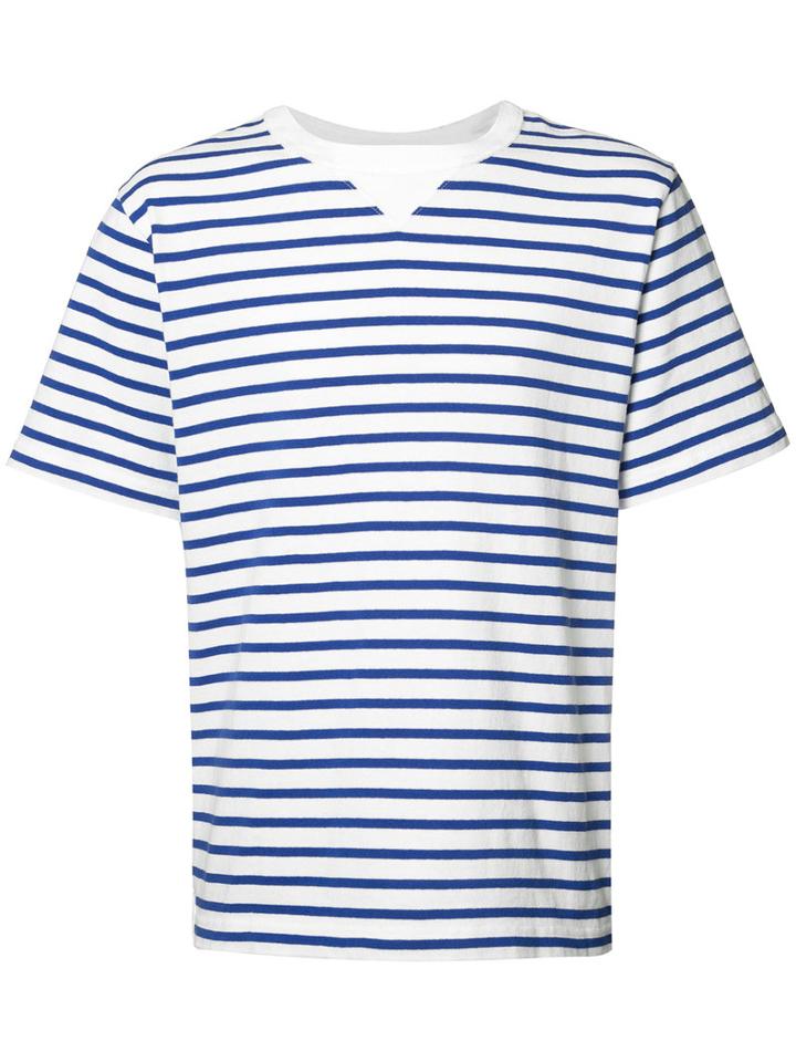 Sacai Striped T-shirt, Men's, Size: 2, White, Cotton