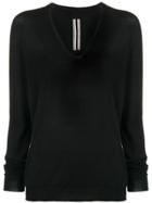Rick Owens Classic V-neck Knit Sweater - Black