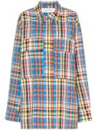 Marques'almeida Oversized Checked Raw Hem Shirt - Multicoloured