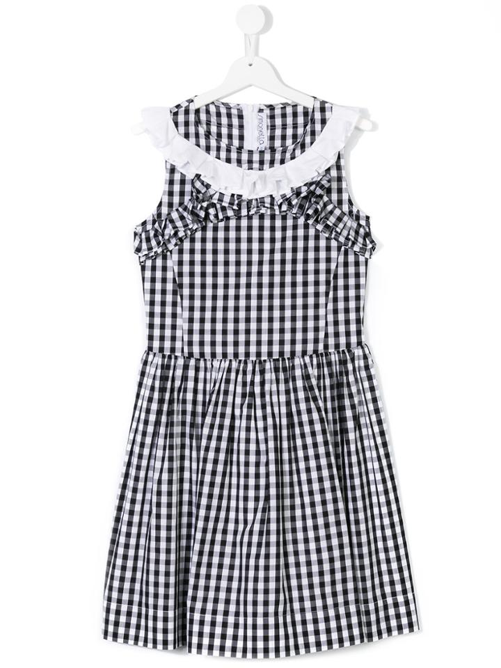 Simonetta Kids Checked Dress - Black