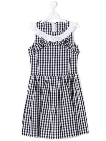 Simonetta Kids Checked Dress - Black