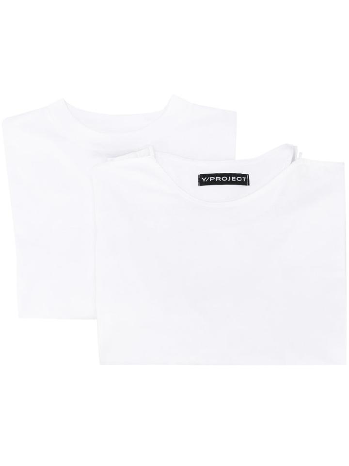 Y / Project - Cut Out T-shirt - Men - Cotton - M, White, Cotton