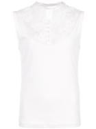 Marc Cain Lace Collar Sleeveless Blouse - Nude & Neutrals