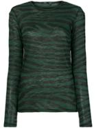 Proenza Schouler Long Sleeve Tiger Print T-shirt - Green