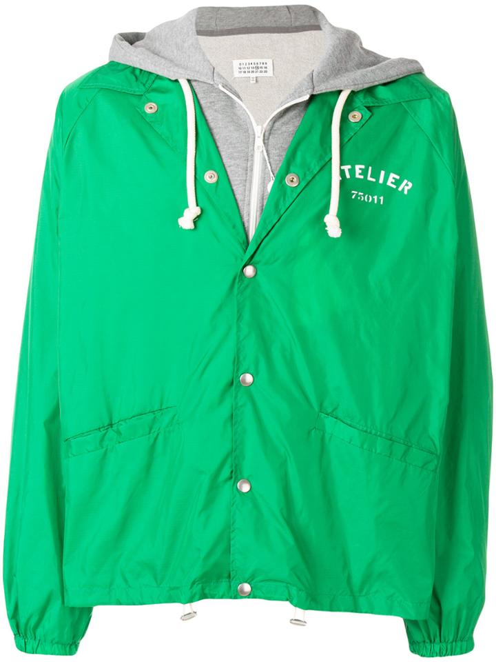 Maison Margiela Layered Hoodie Windbreaker - Green